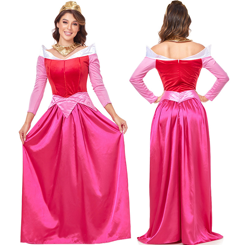 Halloween Princess Costume Long Sleeve Floor Length Performance Dress for Women